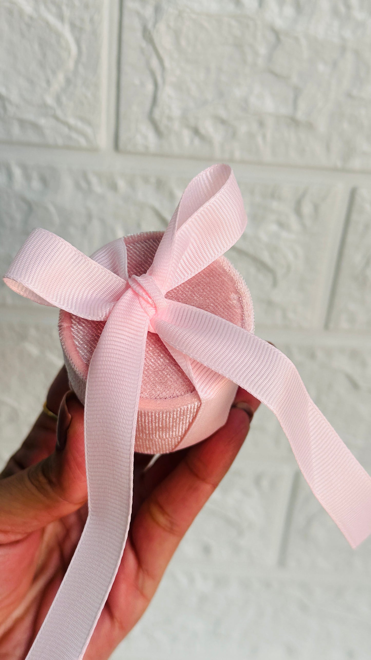 baby pink velvet ring box