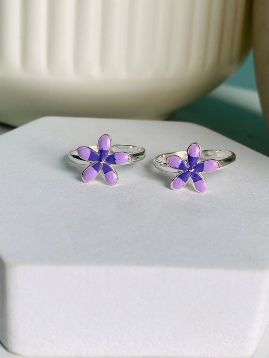 Lavender Bloom Toe Rings