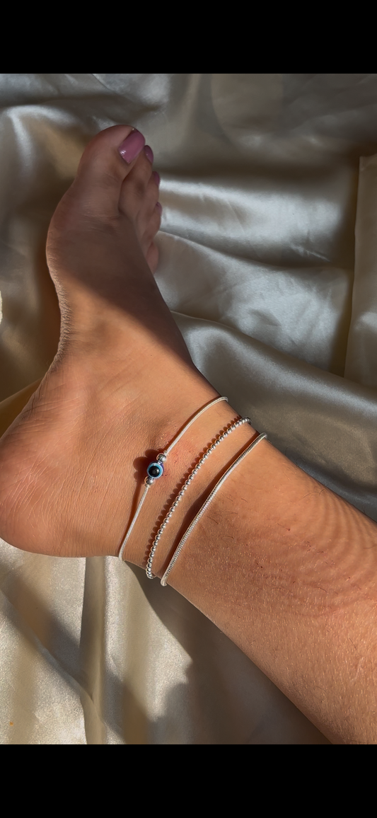 Evil eye ball anklet