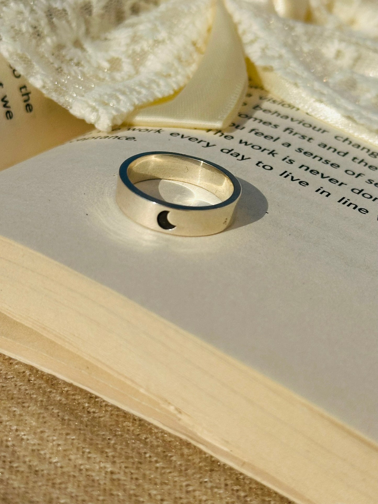 silver crescent band