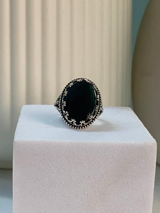 Mystic Oval Onyx Ring