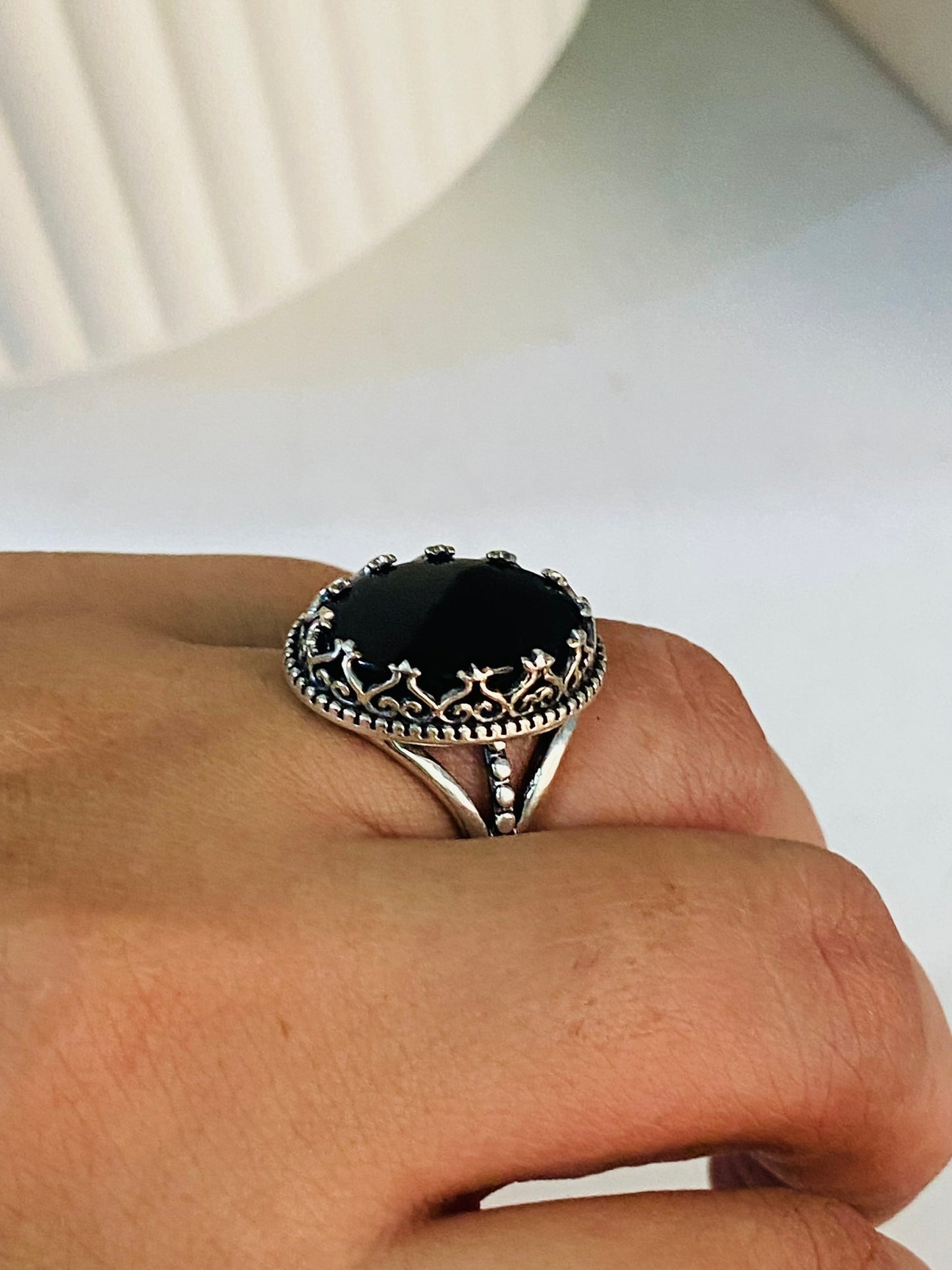 mystic oval onyx ring