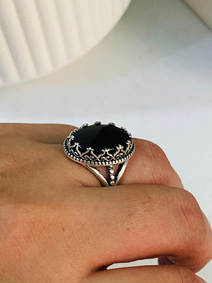 Mystic Oval Onyx Ring