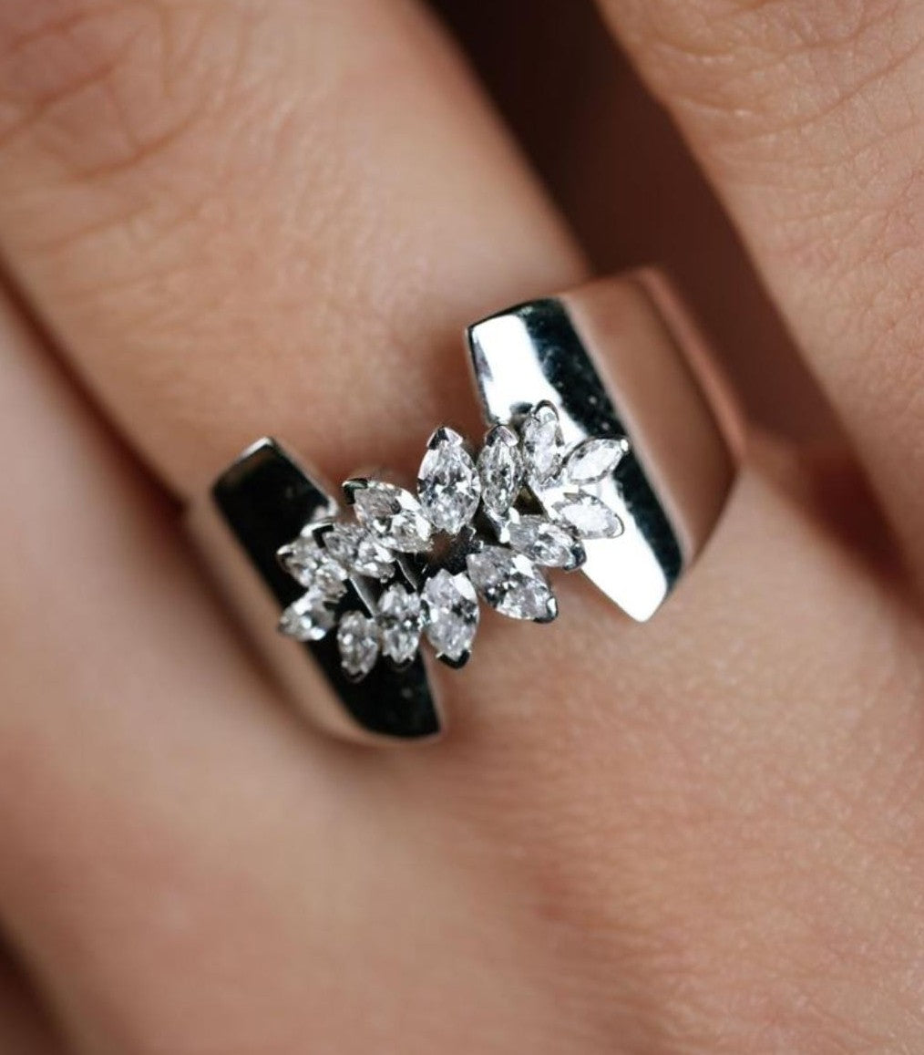 marquise flora ring