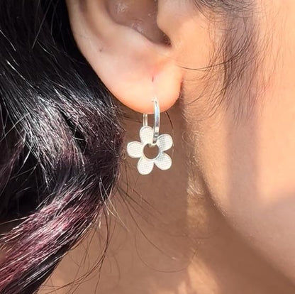 Floral Charm Hoops