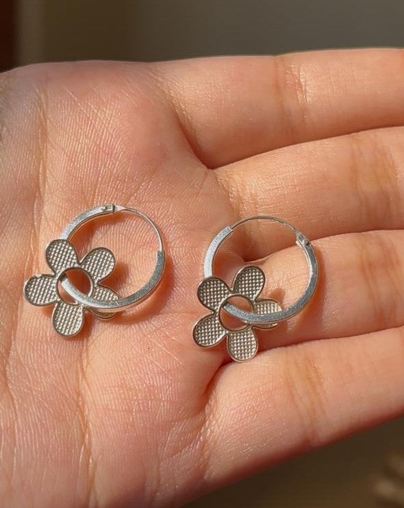floral charm hoops