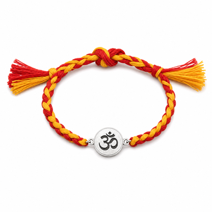 Mahadev Om Rakhi in 925 sterling silver with sacred Om motif, House of Binti