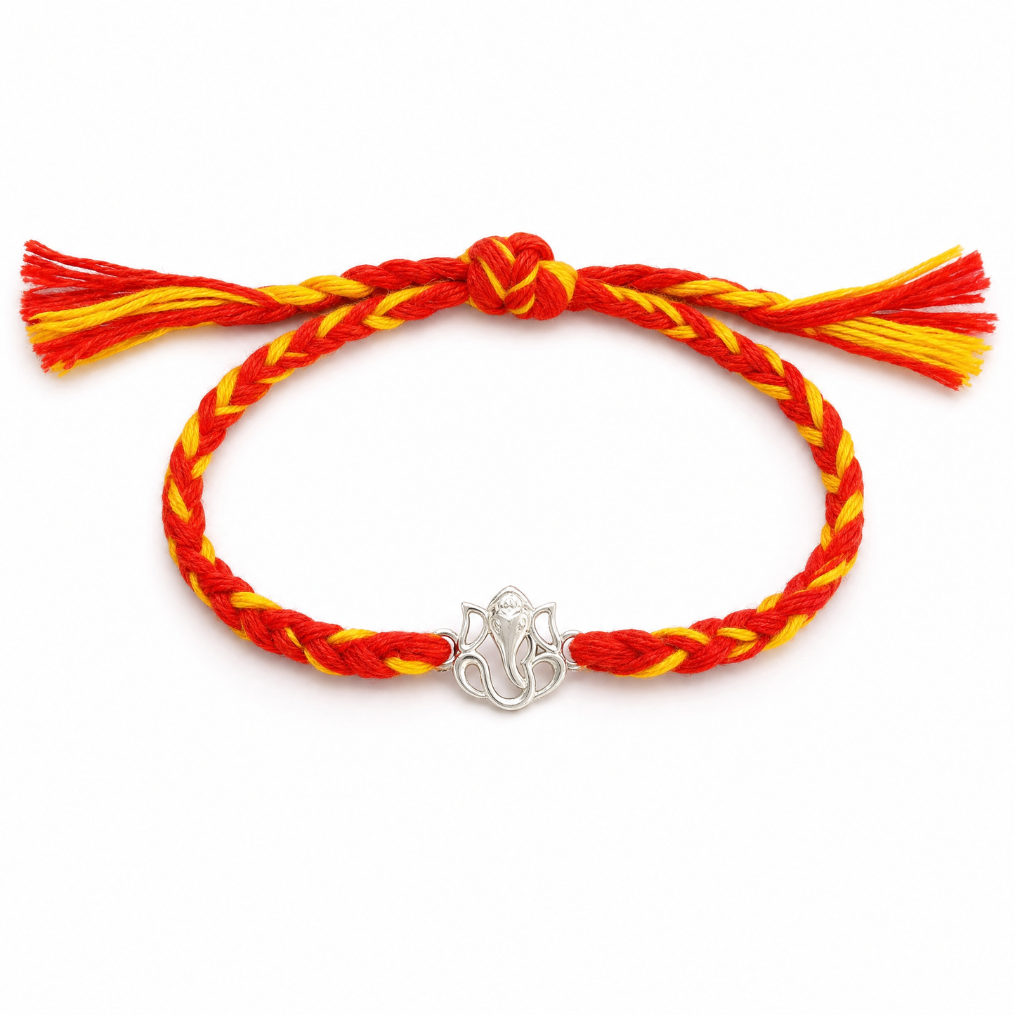 ganesh blessing rakhi — 925 sterling silver lord ganesha motif rakhi