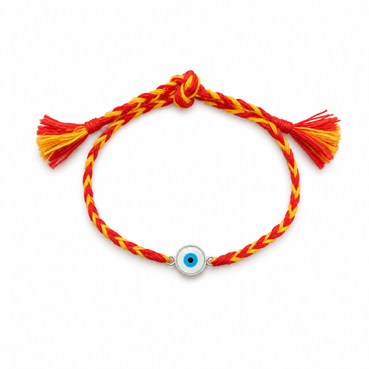 Eternal Evil Eye Rakhi 8mm — 925 silver nazariya charm rakhi