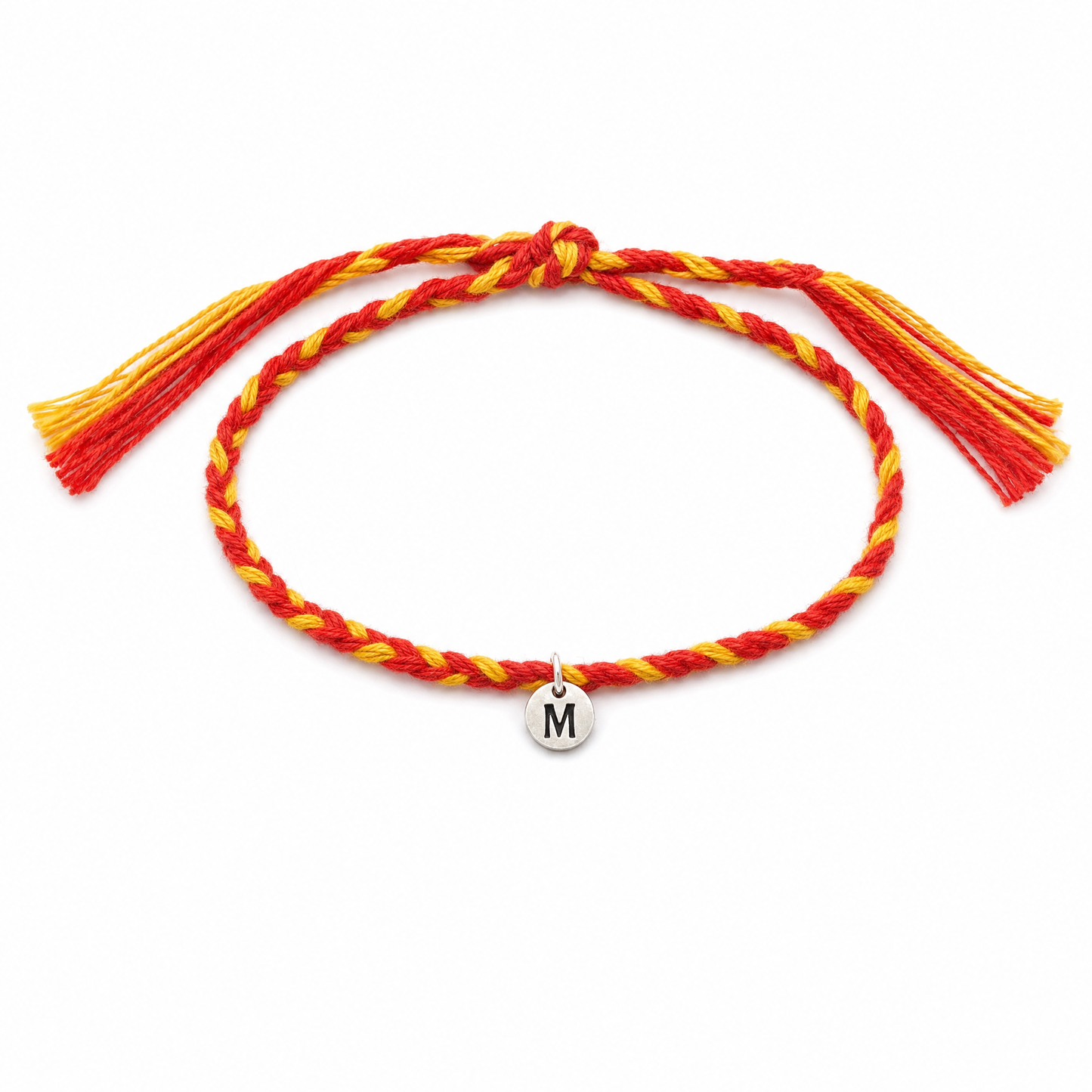 initial charm rakhi — personalised 925 silver letter charm rakhi