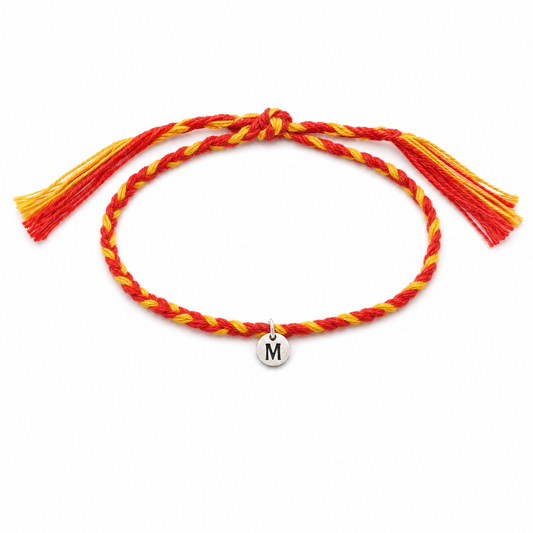 Initial Charm Rakhi — personalised 925 silver letter charm rakhi