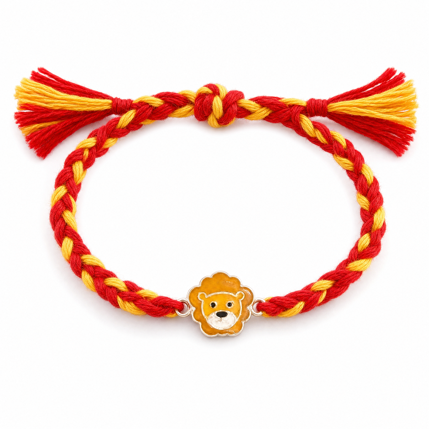 little lion rakhi — enamel lion motif in 925 sterling silver, kids rakhi