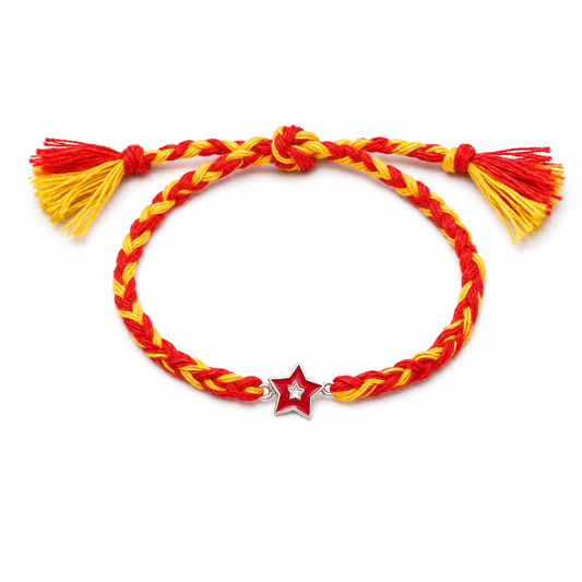 Twinkle Star Rakhi — enamel star motif in 925 sterling silver, kids rakhi