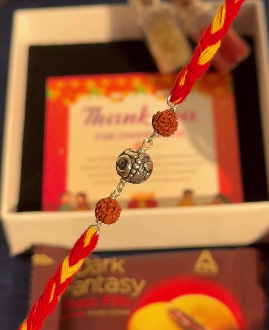 Om Blessing Rudraksha Rakhi