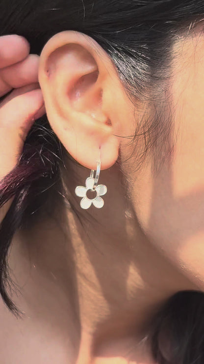 Floral Charm Hoops
