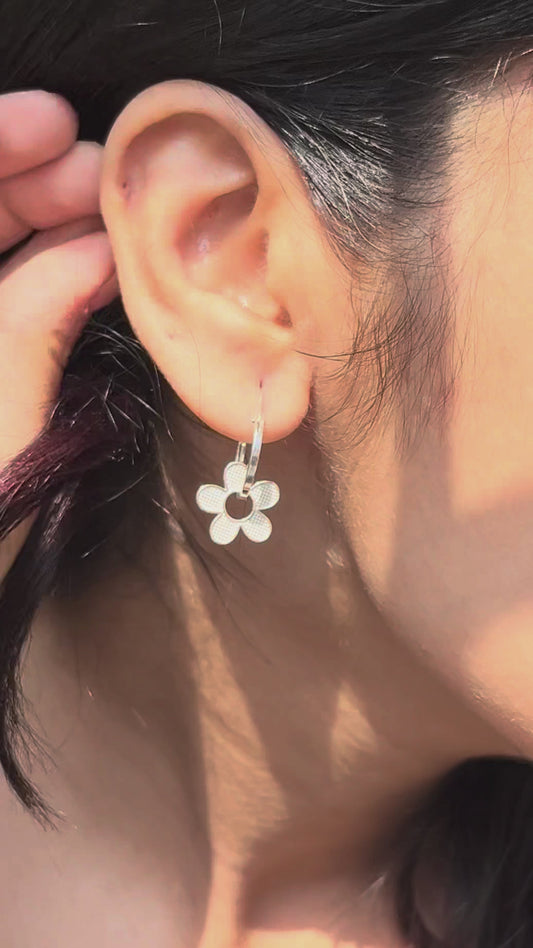 Floral Charm Hoops