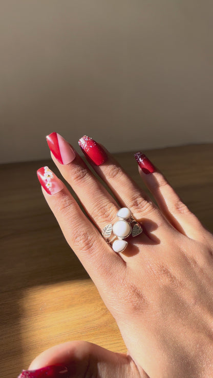 Botanical White Opal Ring