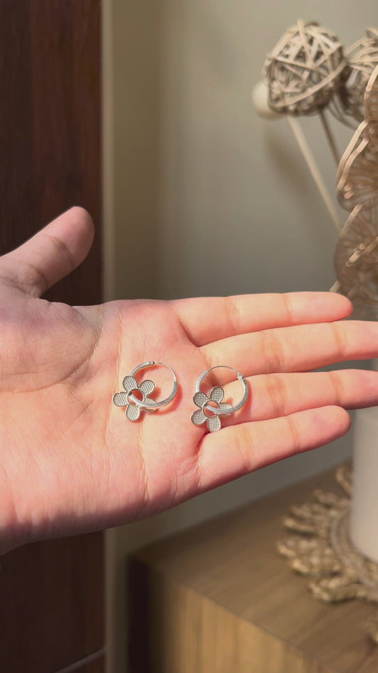 Floral Charm Hoops
