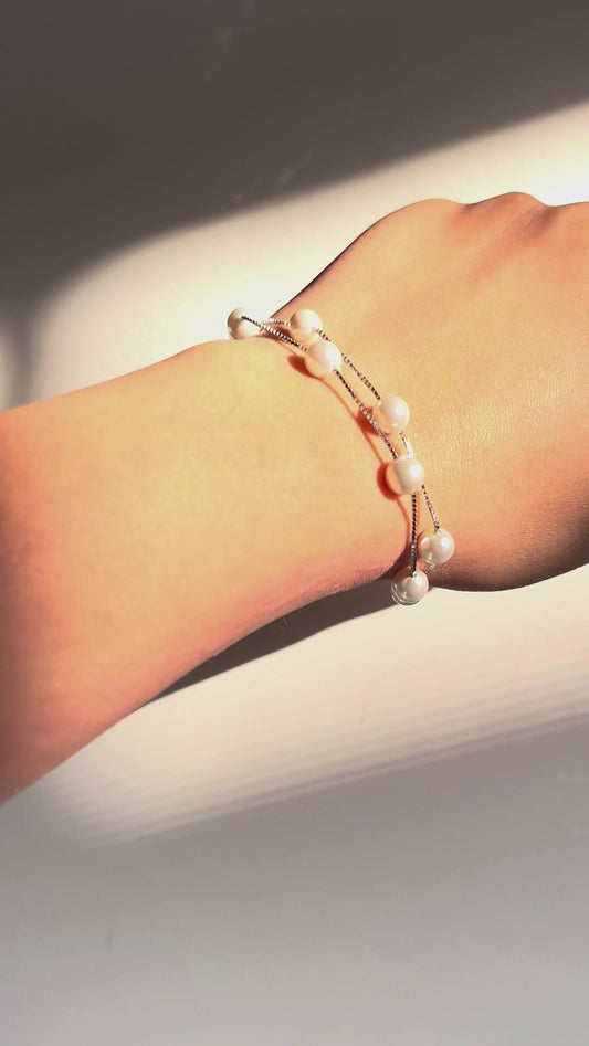 Double Line Pearl Bracelet
