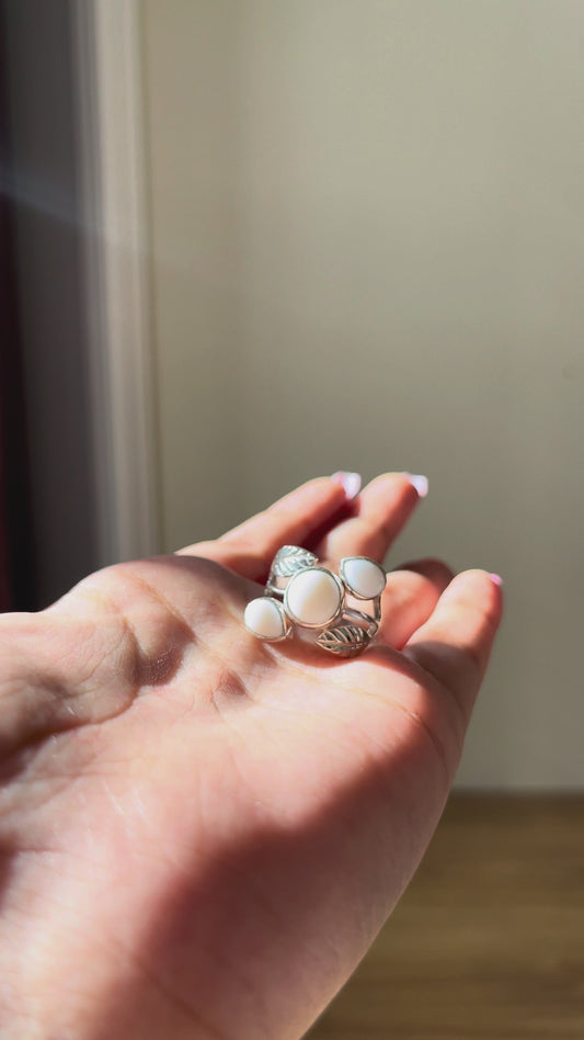 Botanical White Opal Ring