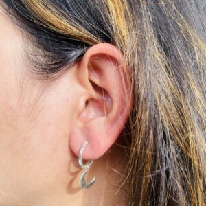 Crescent Charm Hoops - Image 2