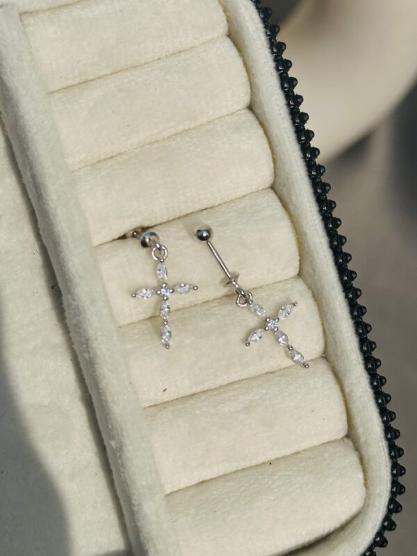 Helix Cross Earrings - Image 2