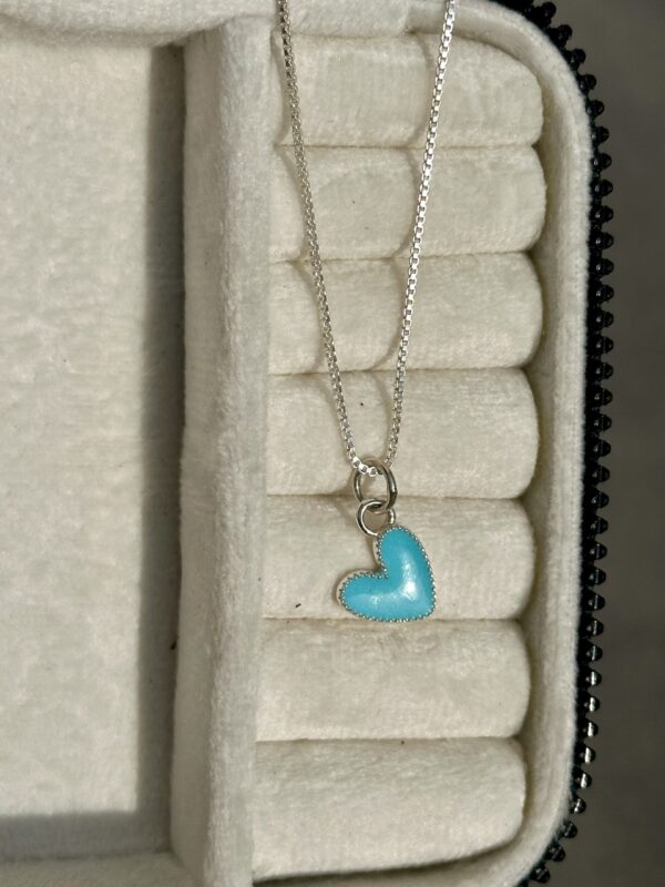 Blue Enamel Heart Neckpiece