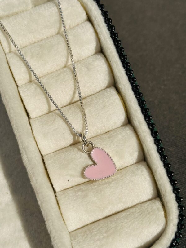 Pink Enamel Heart Neckpiece