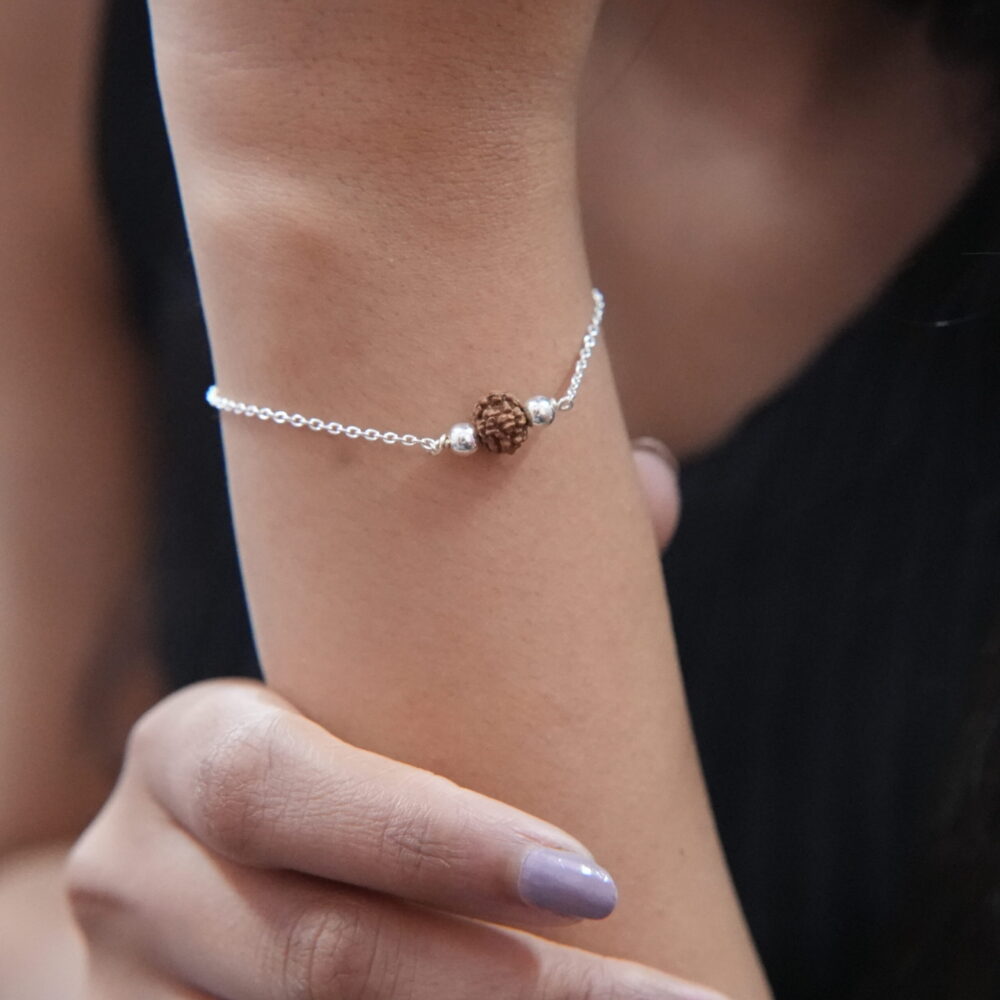 Rudraksha Cabel Chain Bracelet