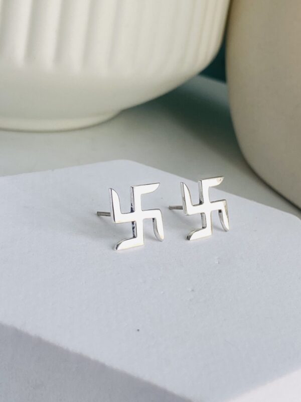 Divine Swastik Studs - Image 2