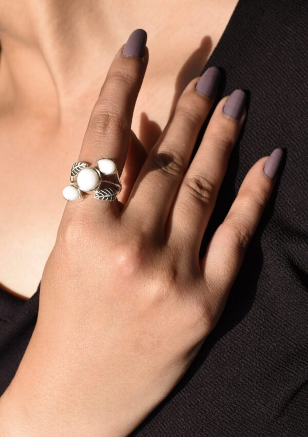 Botanical White Opal Ring - Image 4