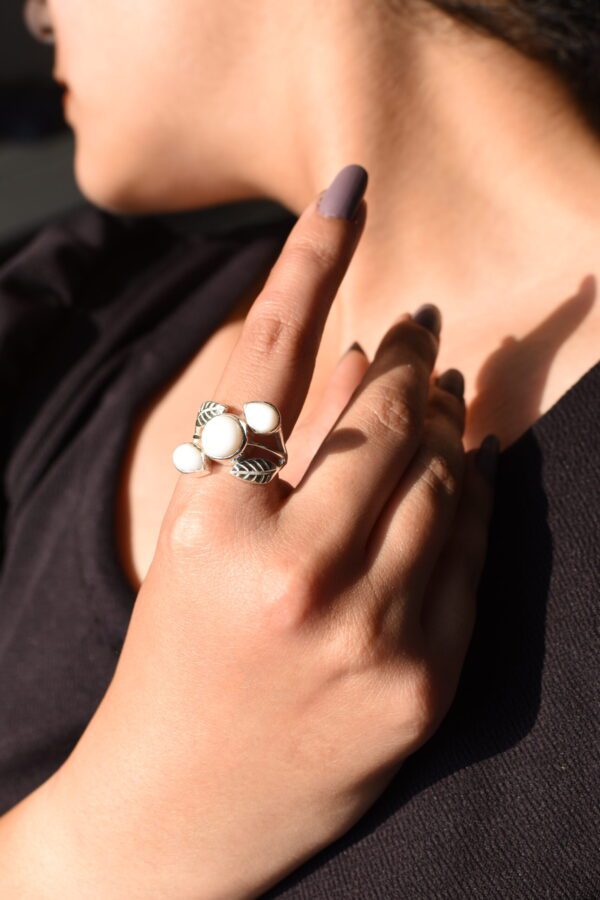 Botanical White Opal Ring
