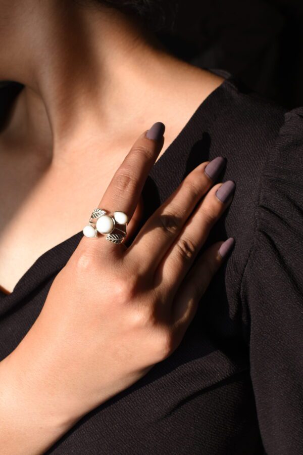 Botanical White Opal Ring - Image 5
