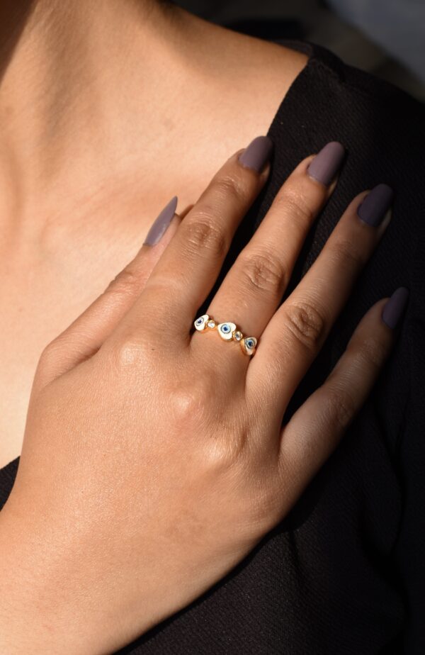 Evil Eye Trio Ring - Image 3