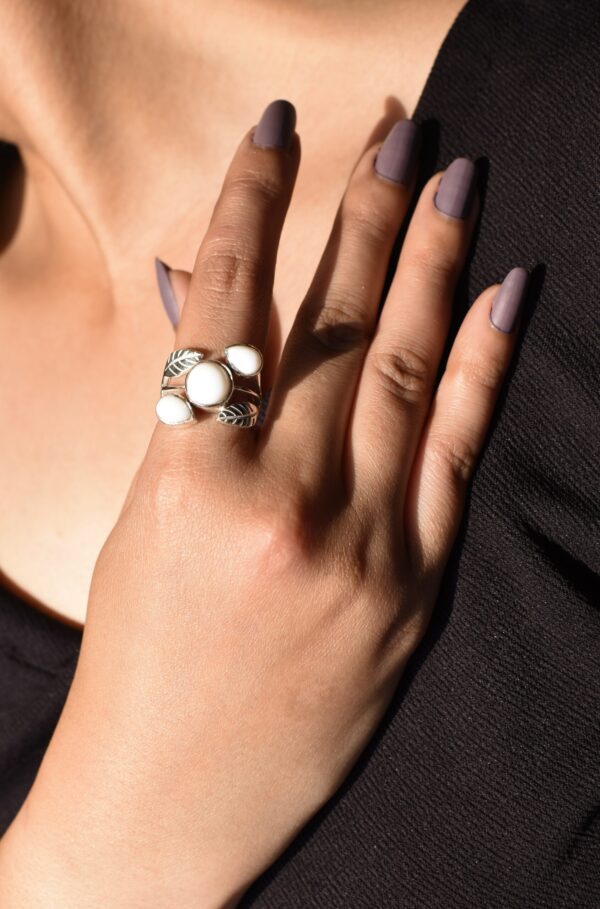 Botanical White Opal Ring - Image 7