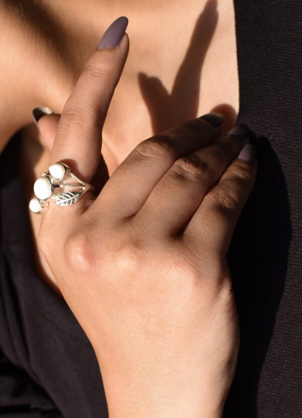 Botanical White Opal Ring - Image 3