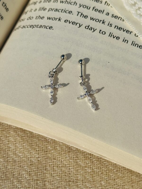 Helix Cross Earrings - Image 4