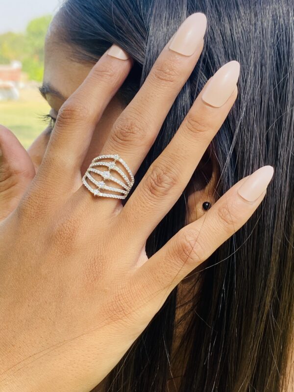 Five line harmony cocktail ring - Image 5