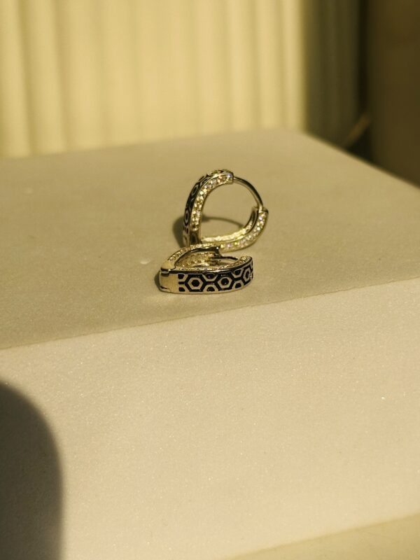 Black Enamel Hoops - Image 2