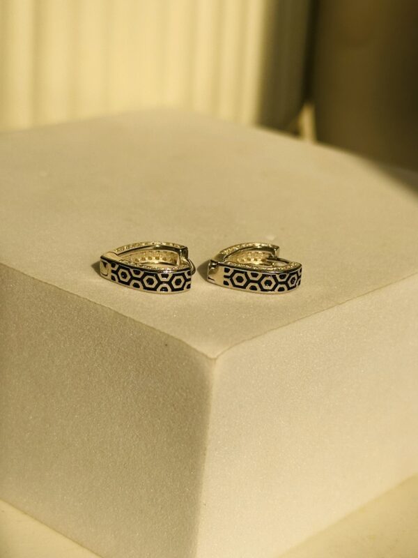 Black Enamel Hoops