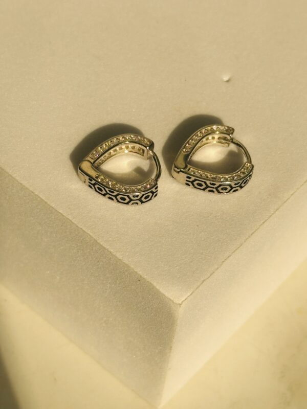 Black Enamel Hoops - Image 4