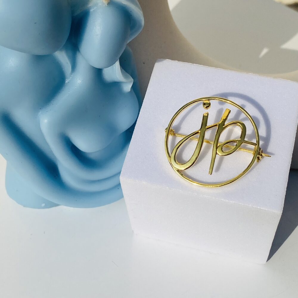 Couple Initial Brooch