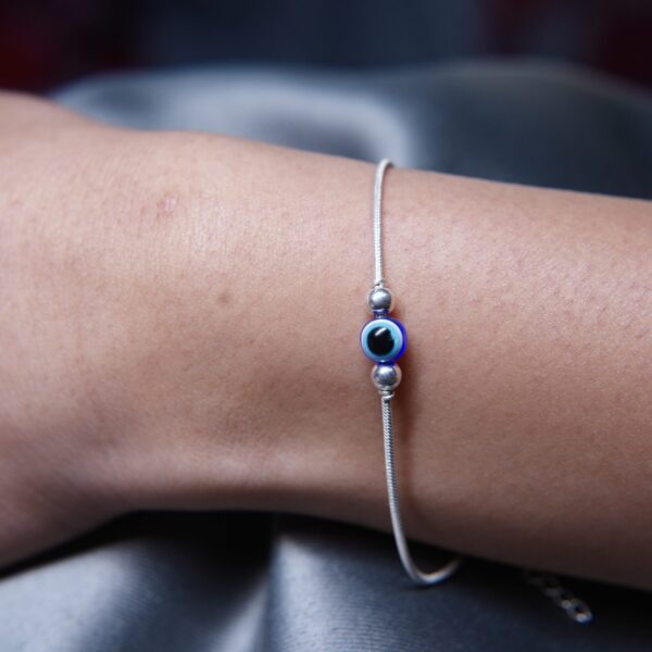 Evil Eye Silver Ball Bracelet - Image 2