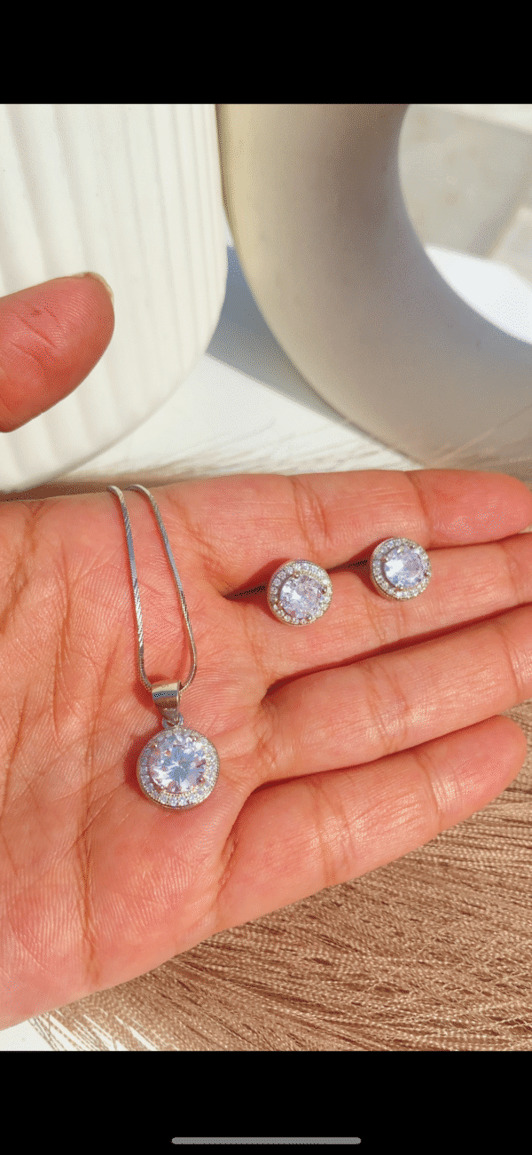 Spherical Solitaire Pendant Set - Image 2