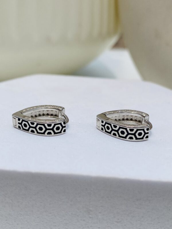 Black Enamel Hoops - Image 3