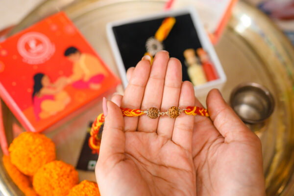 Double Rudraksha Rakhi - Image 3