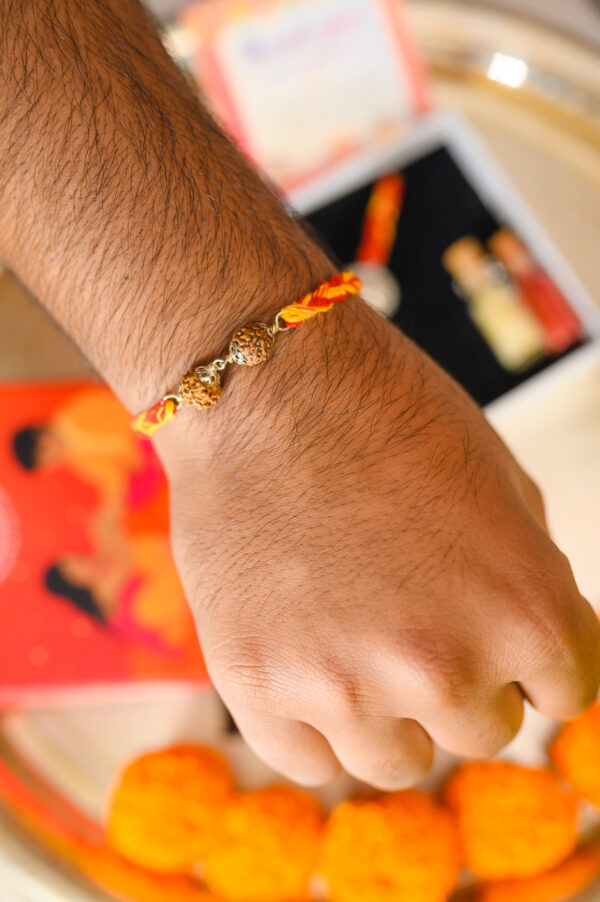 Double Rudraksha Rakhi - Image 2